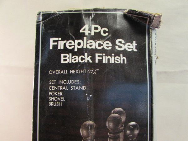 KEEP THE HOME FIRES BURNING - NEVER USED 4 PIECE FIREPLACE SET
