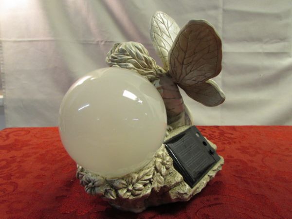BEAUTIFUL DÉCOR FOR YOUR HOME & YARD, SOLAR FAIRY, GLASS HUMMING BIRD FEEDER, FAUX POTTED IVY & WREATHS