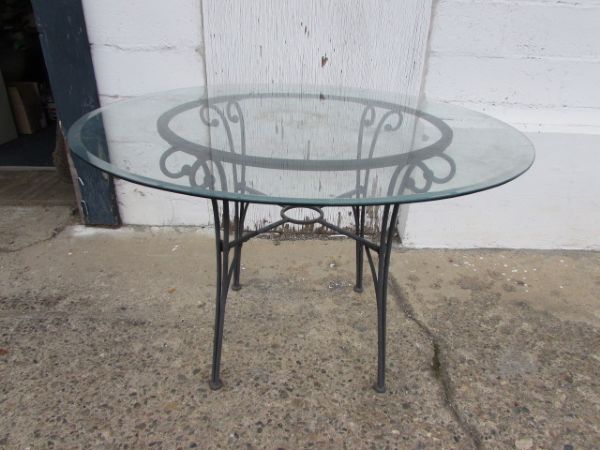 GLASS TOP PATIO TABLE