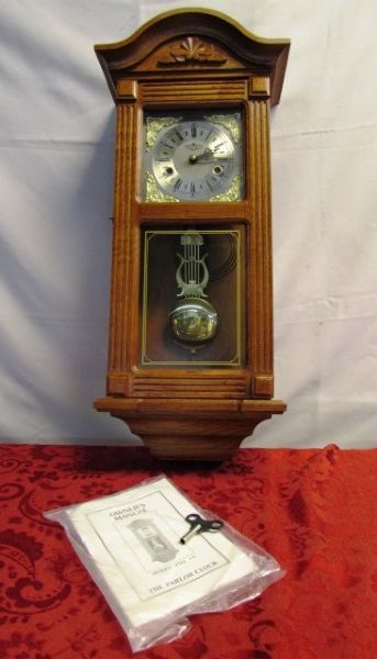 GORGEOUS CARVED OAK PARLOR CLOCK