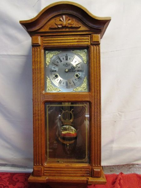 GORGEOUS CARVED OAK PARLOR CLOCK