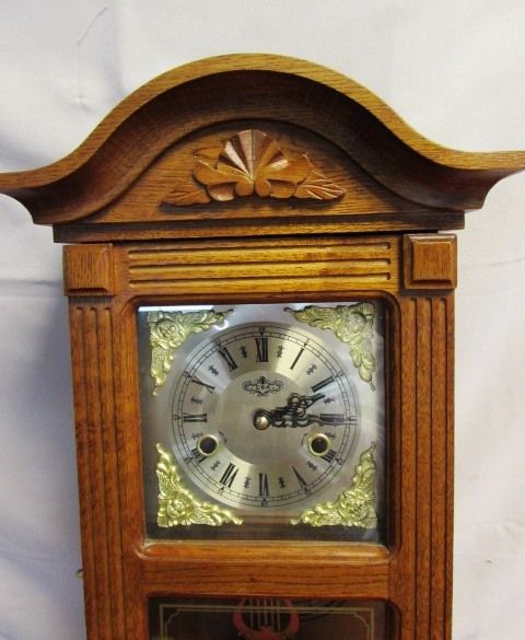 GORGEOUS CARVED OAK PARLOR CLOCK