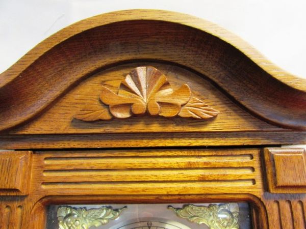 GORGEOUS CARVED OAK PARLOR CLOCK