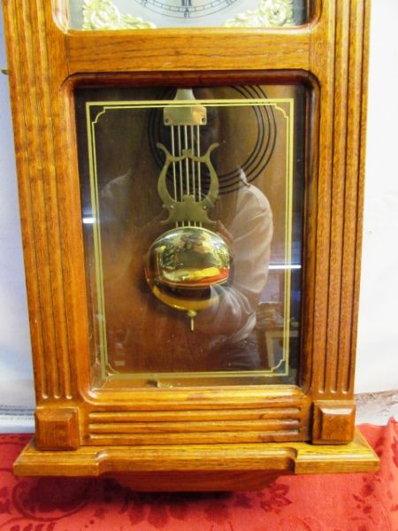 GORGEOUS CARVED OAK PARLOR CLOCK