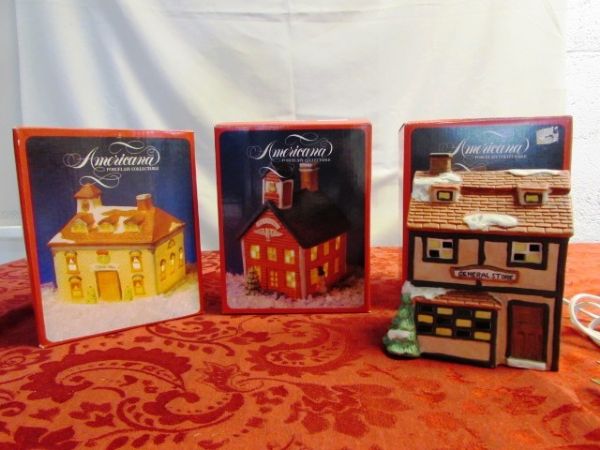 COMPLETE YOUR CHRISTMAS VILLAGE WITH 3 MORE LIGHT UP HOUSES!