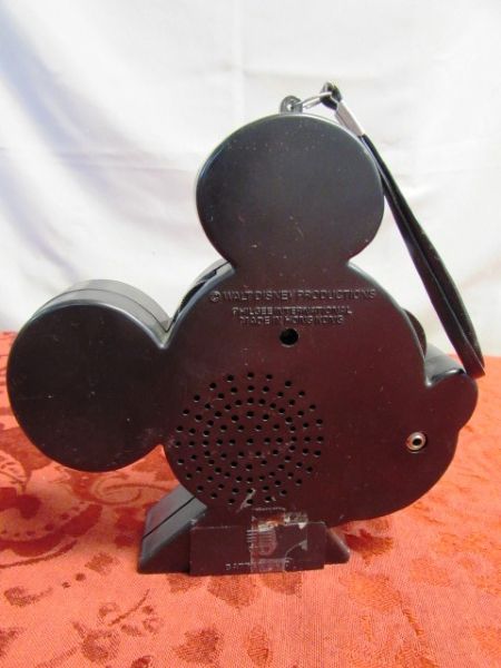 MICKEY MOUSE THEN & NOW TRANSISTORIZED RADIO, ALARM CLOCK, UMBRELLA & SANTA MICKEY