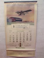 1957 LITTRELL PARTS CALENDAR WITH  AIRPLANE THEME & SISKIYOU COUNTY TITLE RULER