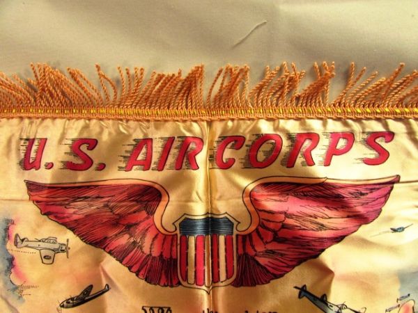 AWESOME VINTAGE WWII U.S. AIR CORPS SWEETHEART PILLOWCASE