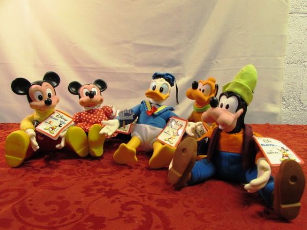 VINTAGE DISNEY PLAYMATES, MICKEY, MINNIE, DONALD, GOOFY & PLUTO