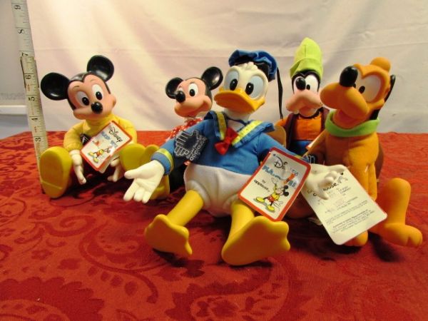 VINTAGE DISNEY PLAYMATES, MICKEY, MINNIE, DONALD, GOOFY & PLUTO