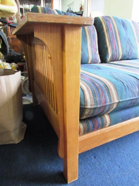 MATCHING NAVAJO PRINT WOOD FRAMED COUCH