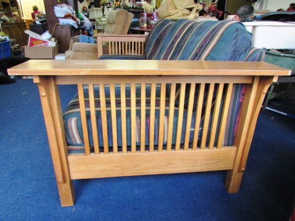 MATCHING NAVAJO PRINT WOOD FRAMED COUCH