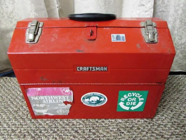 CRAFTSMAN TOOLBOX CRAFTSMAN 9.6 VOLT CORDLESS DRILL AND JACK STANDS