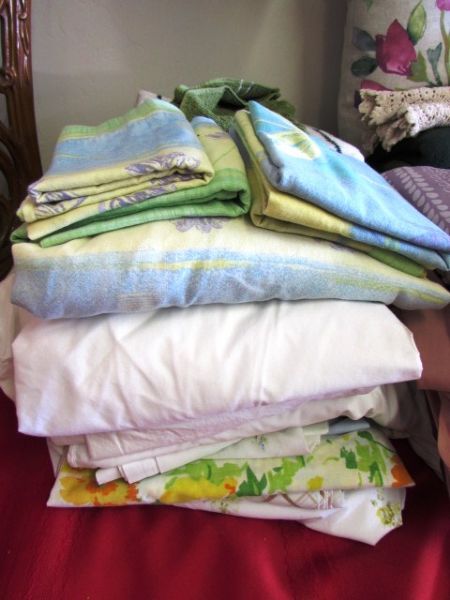 THE LINEN CLOSET-TOWELS, THROW BLANKETS, SHEETS, PILLOWS, A SNUGGIE & . . . 