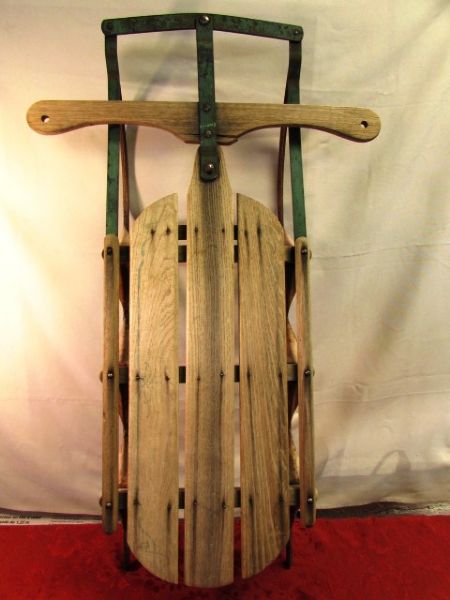 FABULOUS ANTIQUE SNOW SLED  -  SNOW IS EXPECTED THIS YEAR - DON'T MISS OUT ON THE FUN