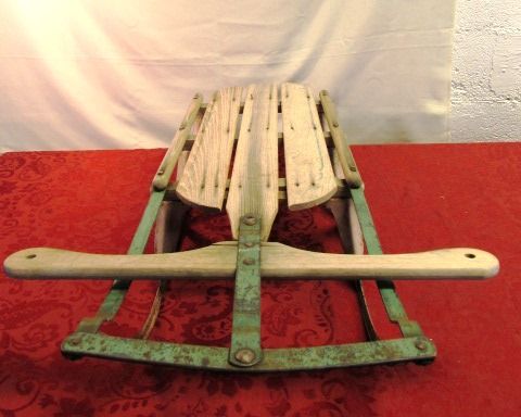 FABULOUS ANTIQUE SNOW SLED  -  SNOW IS EXPECTED THIS YEAR - DON'T MISS OUT ON THE FUN