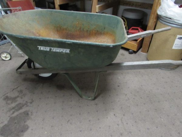 LARGE METAL TRUE VALUE WHEELBARROW