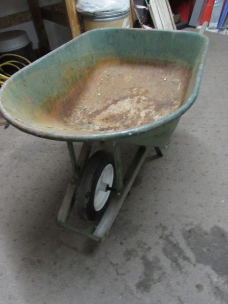 LARGE METAL TRUE VALUE WHEELBARROW