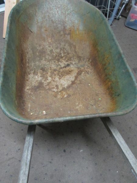 LARGE METAL TRUE VALUE WHEELBARROW