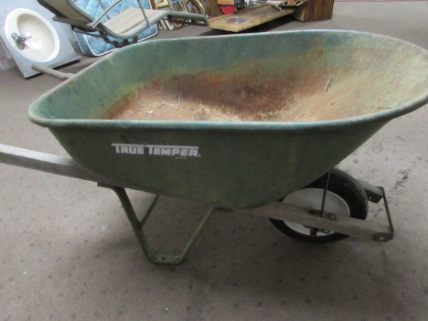 LARGE METAL TRUE VALUE WHEELBARROW