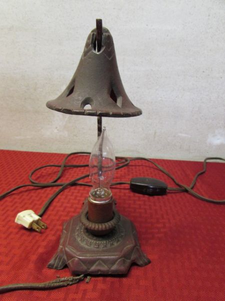 ANTIQUE CAST IRON LAMP