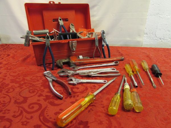 SMALL TOOL BOX WITH LOTS OF GREAT TOOLS!