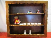 ELEGANT  KNICK KNACK  DISPLAY SHELF WITH SOME STARTER COLLECTIBLES.
