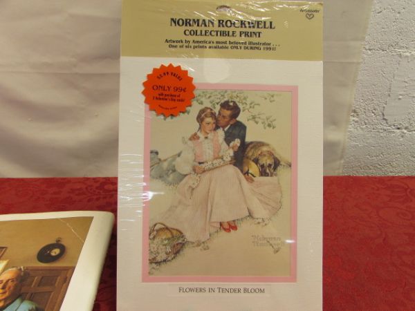 FABULOUS NOSTALGIC NORMAN ROCKWELL COFFEE TABLE BOOK & PRINTS