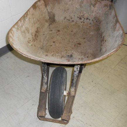 A GREAT WHEEL BARROW