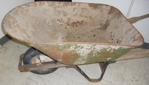 A GREAT WHEEL BARROW