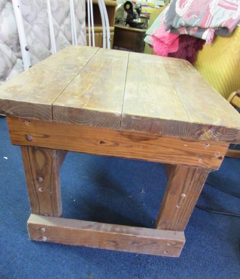 SECOND HEAVY DUTY ALL WOOD SIDE TABLE