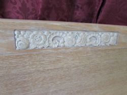 HIGH END, VINTAGE,  OAK FULL SIZE BED WITH INTRICALLY CARVED FLORAL DETAILS