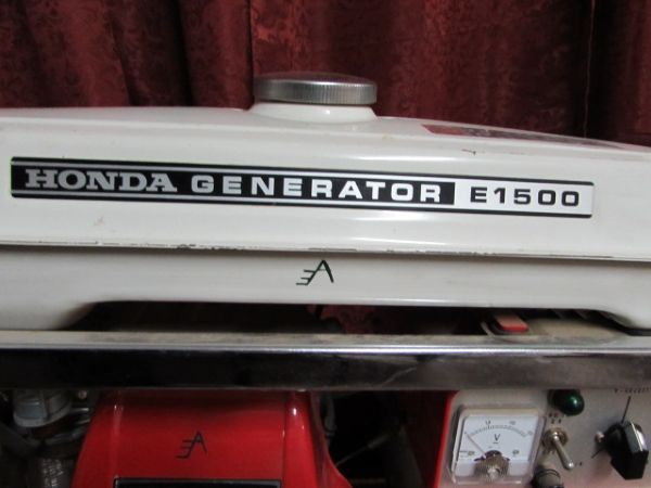 HONDA E 1500 GENERATOR WITH DOLLY- SEE IT RUN ON THE AUCTION'S FACEBOOK PAGE!