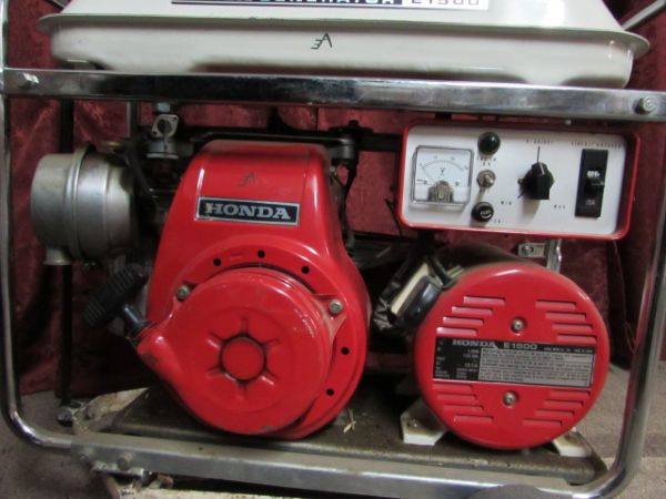 HONDA E 1500 GENERATOR WITH DOLLY- SEE IT RUN ON THE AUCTION'S FACEBOOK PAGE!