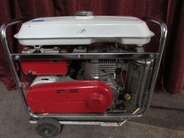 HONDA E 1500 GENERATOR WITH DOLLY- SEE IT RUN ON THE AUCTION'S FACEBOOK PAGE!