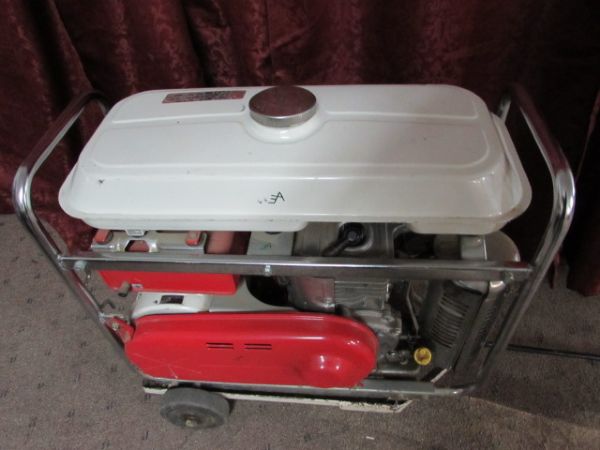 HONDA E 1500 GENERATOR WITH DOLLY- SEE IT RUN ON THE AUCTION'S FACEBOOK PAGE!