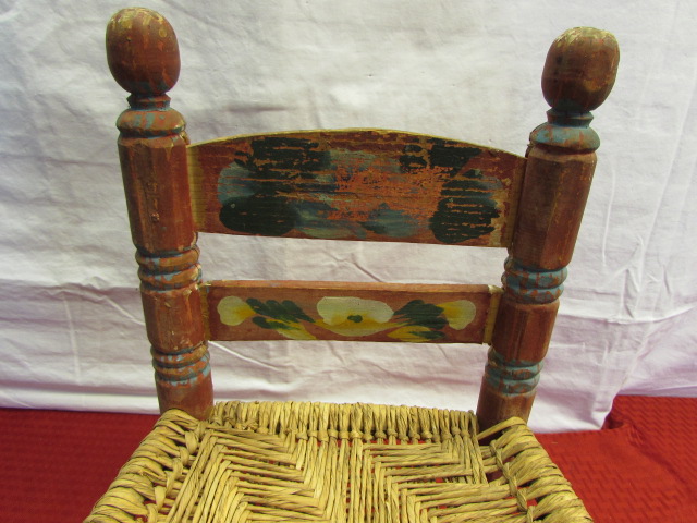 Featured image of post Childs Wooden Chair With Wicker Seat / Wicker swing chairs hung from a metal frame, usually meant to seat just one or maybe two, and.