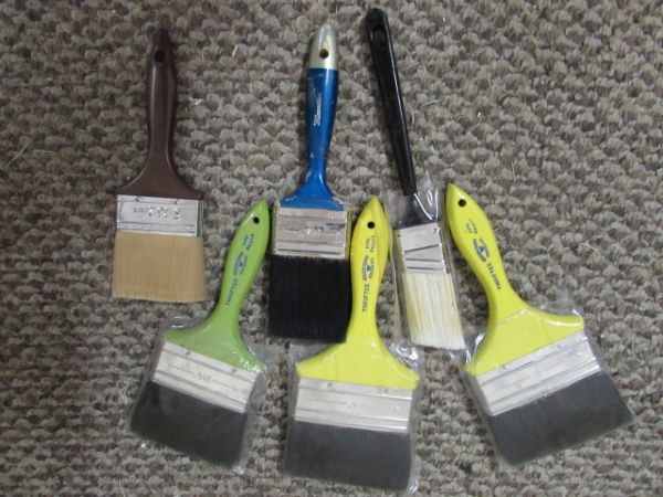 PAINTERS LOT WAGNER PRO DUTY POWER PAINTER INDUSTRIAL RESPIRATOR & PAINT BRUSHES