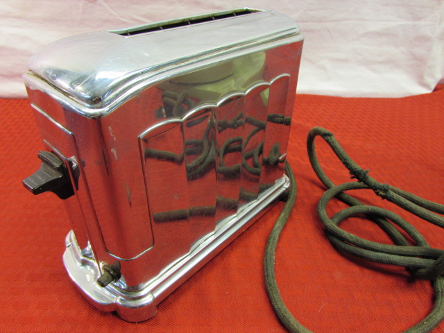 Vintage Toastmaster Waters-Genter 1A4 Chrome Single Slice Toaster Art Deco  Works