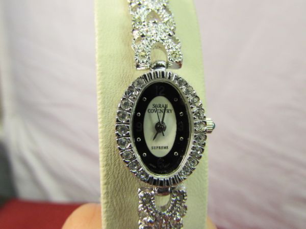 VICTORIAN STYLE SARAH COVENTRY LADIES WATCH WITH RHINESTONES