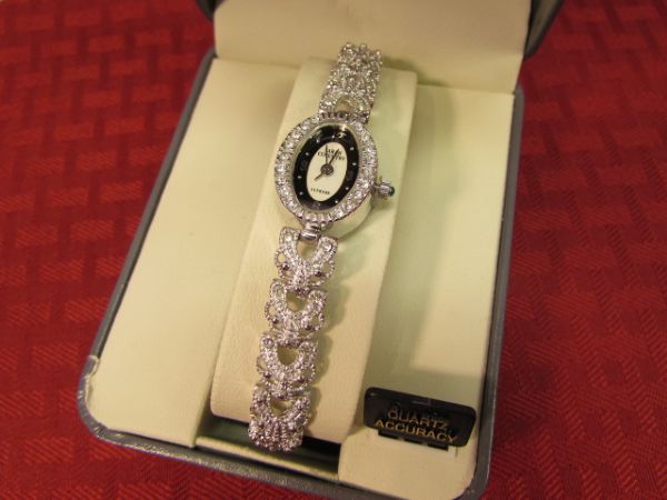 VICTORIAN STYLE SARAH COVENTRY LADIES WATCH WITH RHINESTONES