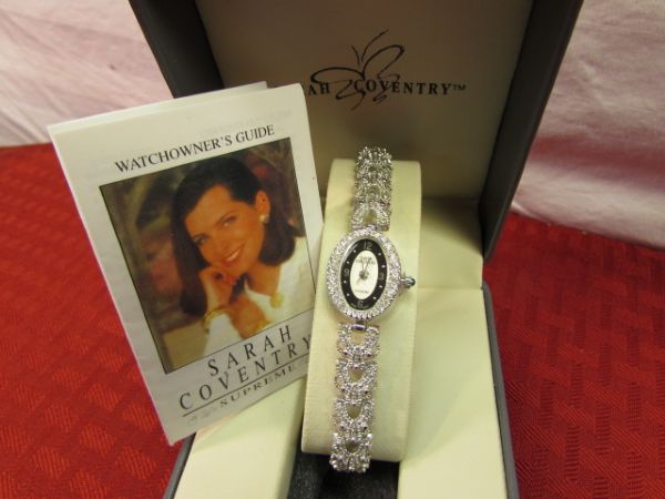 VICTORIAN STYLE SARAH COVENTRY LADIES WATCH WITH RHINESTONES