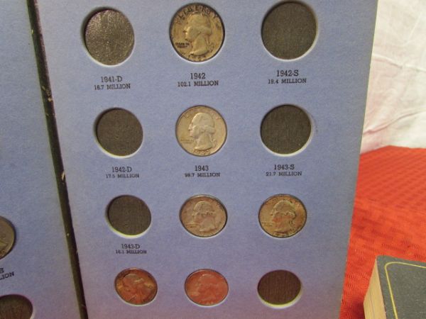 1939-1946 SILVER QUARTERS, COIN & STAMP COLLECTING SUPPLIES & STAMPS