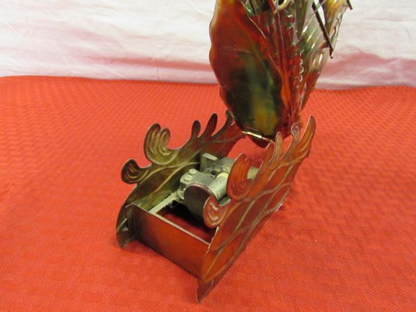 COPPER CLIPPER SHIP MUSIC BOX,  IRONWOOD  MARLIN STATUE & MORE