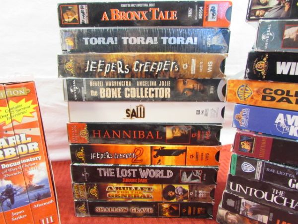 AWESOME VHS LIBRARY INCLUDES 32 MOVIES!!