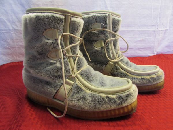 FAUX SEAL FUR BOOTS SIZE 11