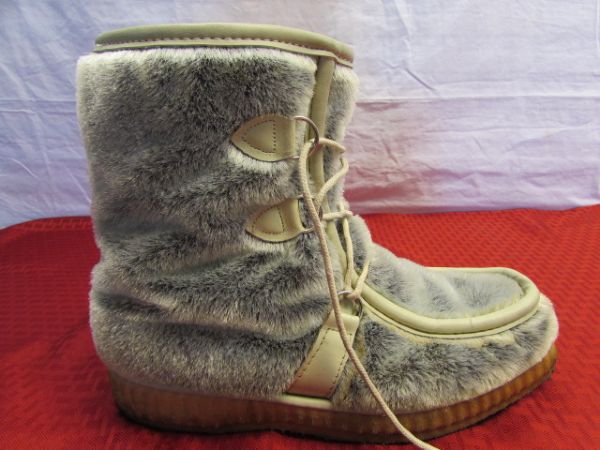 FAUX SEAL FUR BOOTS SIZE 11