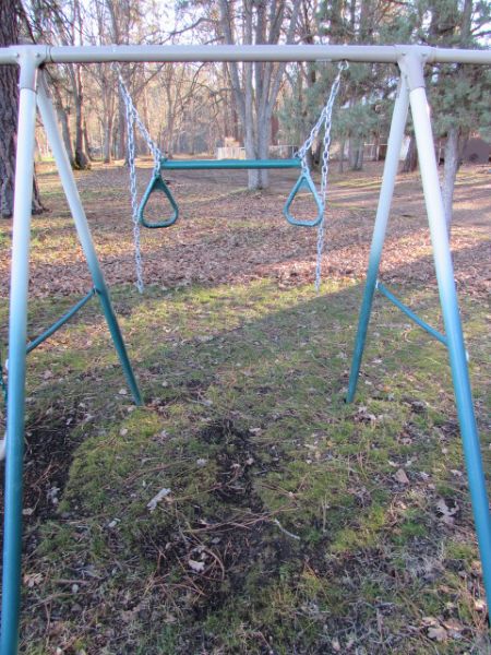 CHILD'S SWING SET WITH SLIDE, GLIDER, WHIRLY-TWIRL & MORE!