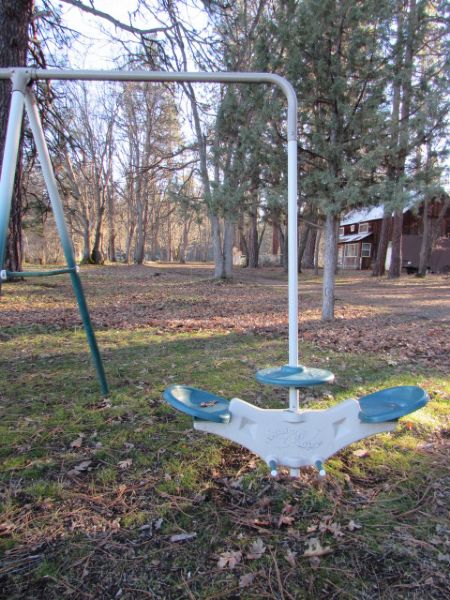 CHILD'S SWING SET WITH SLIDE, GLIDER, WHIRLY-TWIRL & MORE!