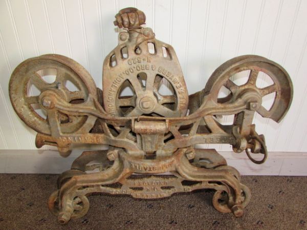 RARE, LARGE SIZE, ANTIQUE HAY TROLLEY